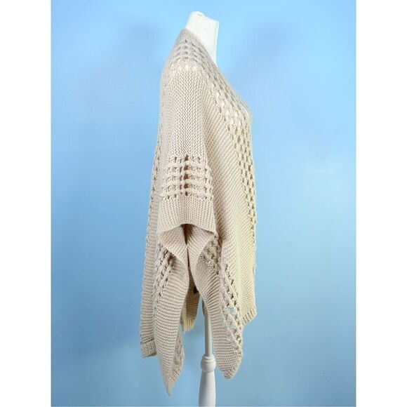 Urban Outfitters Crochet Cardigan Sweater Womens‎ OS Beige Open Front Festival - Picture 6 of 10